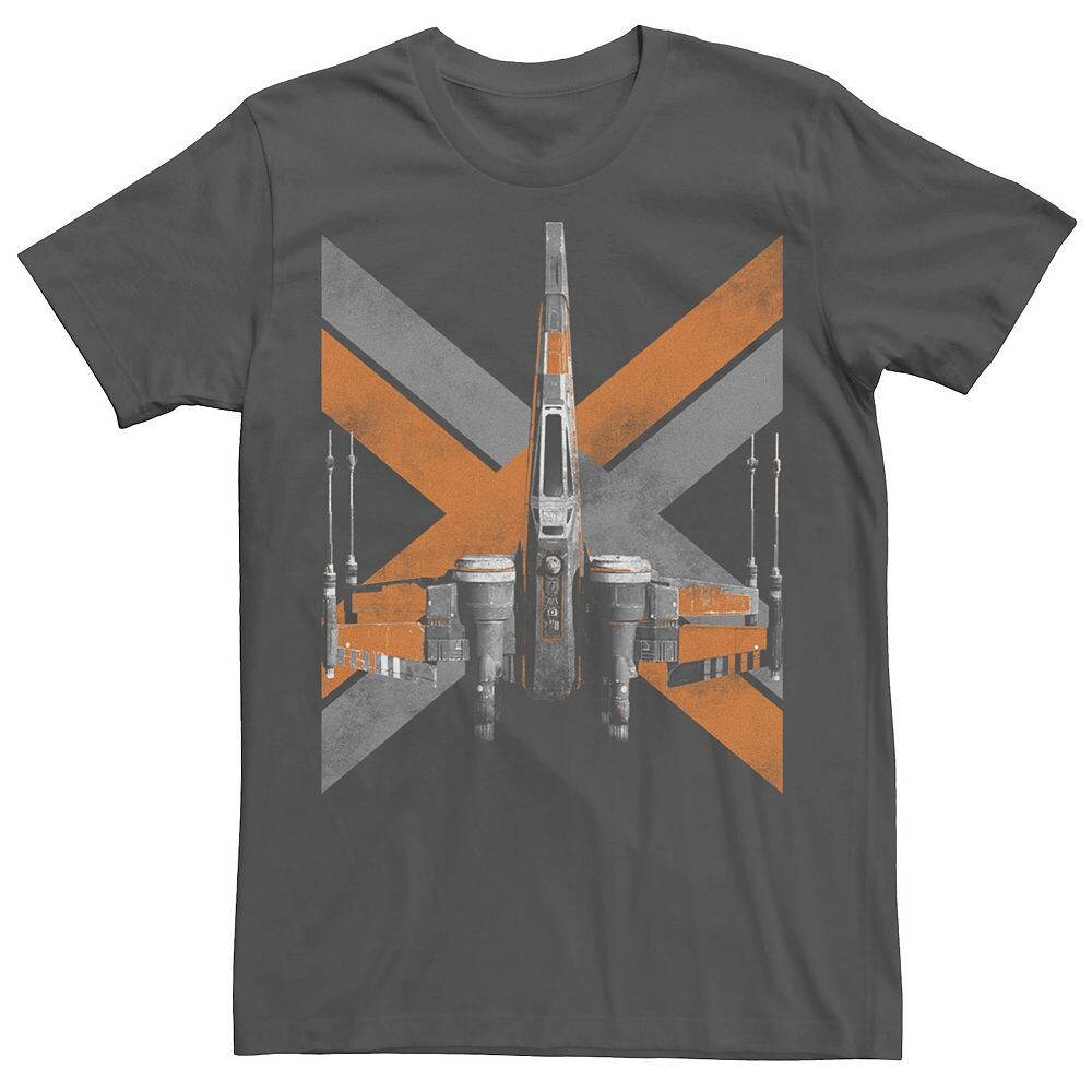 

Мужская футболка Star Wars Poe X-Wing Fighter Ship, цвет Charcoal