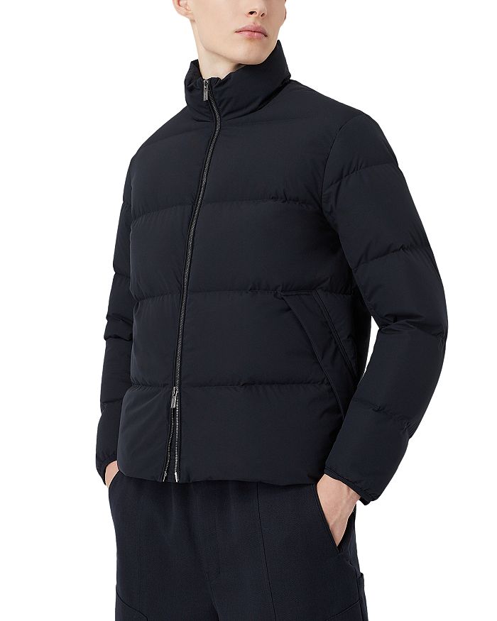 

Утеплённая стёганая пуховая куртка Essential Emporio Armani, синий