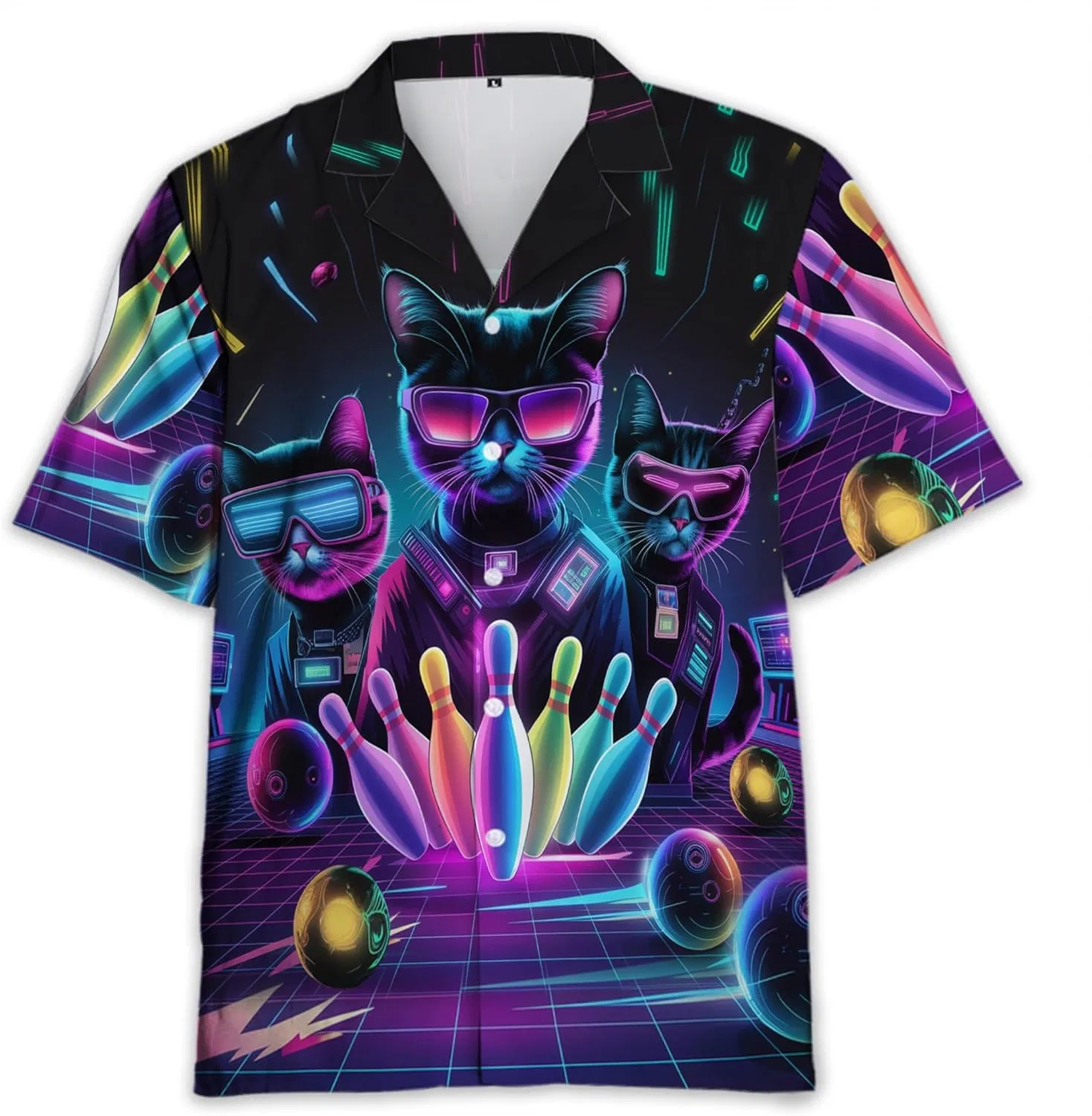 Поло для боулинга, короткий рукав, регулярная посадка, Neon Bowling-12