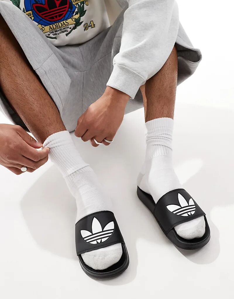 Слайдеры Adidas Originals Adilette Lite черного цвета