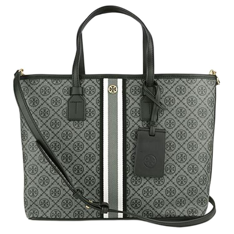 

Сумка T Monogram Canvas, Шоппер, Женская Маленькая Чёрная Сумка Через Плечо TORY BURCH