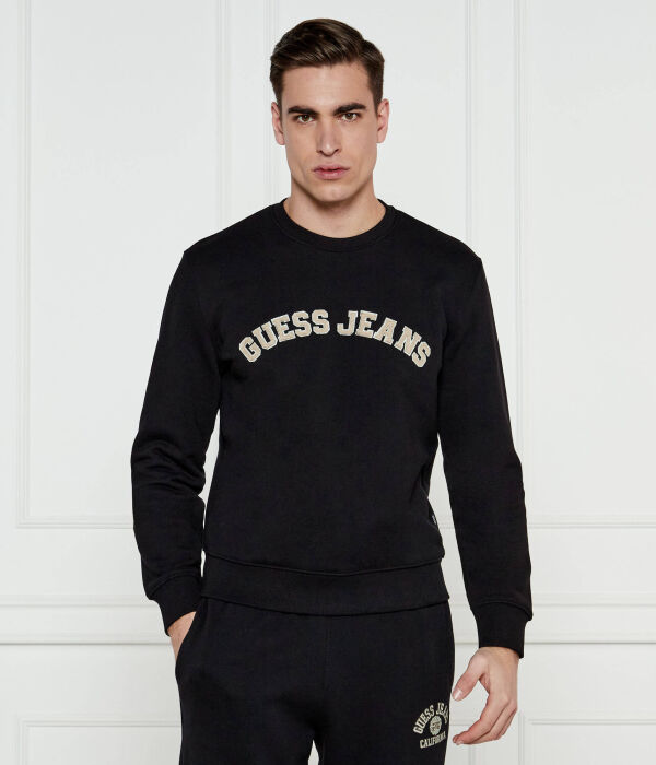 

Толстовка Guess Jeans Slim Fit, черный / кремовый