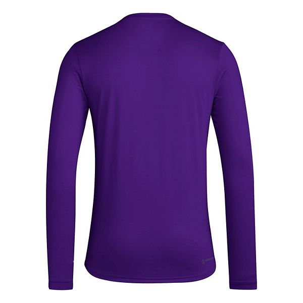Мужская фиолетовая футболка с длинным рукавом Washington Huskies для тренировок Adidas — фото 4