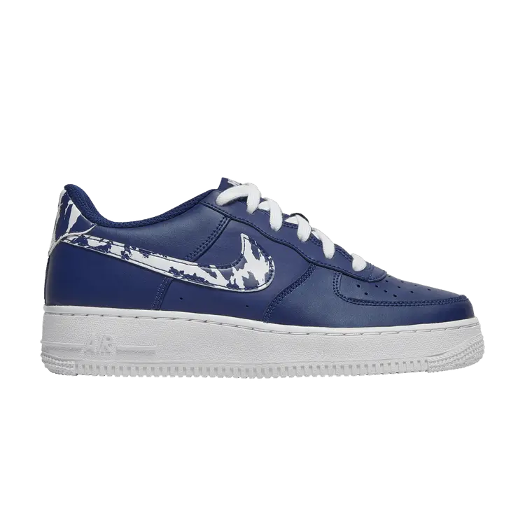 

Кроссовки Nike Air Force 1 LV8 1 GS 'Splatter Swoosh - Blue Void', синий