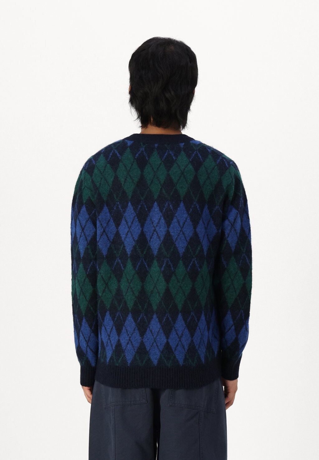 

Кардиган SLHRAI KNIT RELAXED ARGYLE CARDIGAN Selected Homme, темно-синий