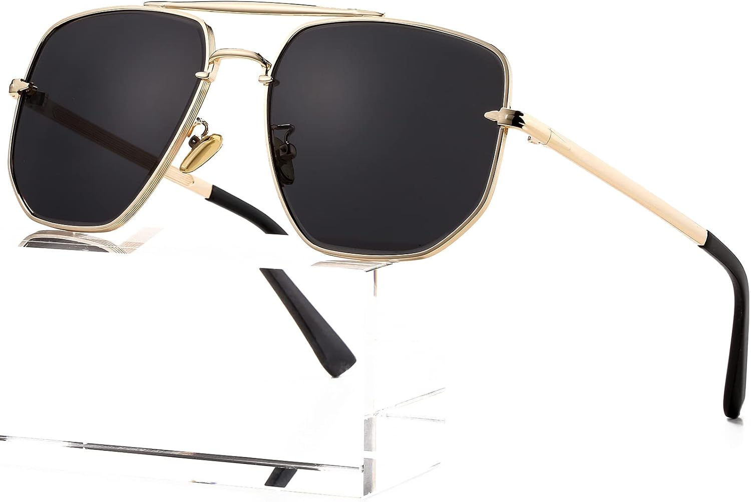 

Солнцезащитные очки-авиаторы увеличенного квадратного размера AIEYEZO для мужчин и женщин, модные винтажные солнцезащитные очки, классические очки-пилот с градиентным переходом цвета, Gold/Grey