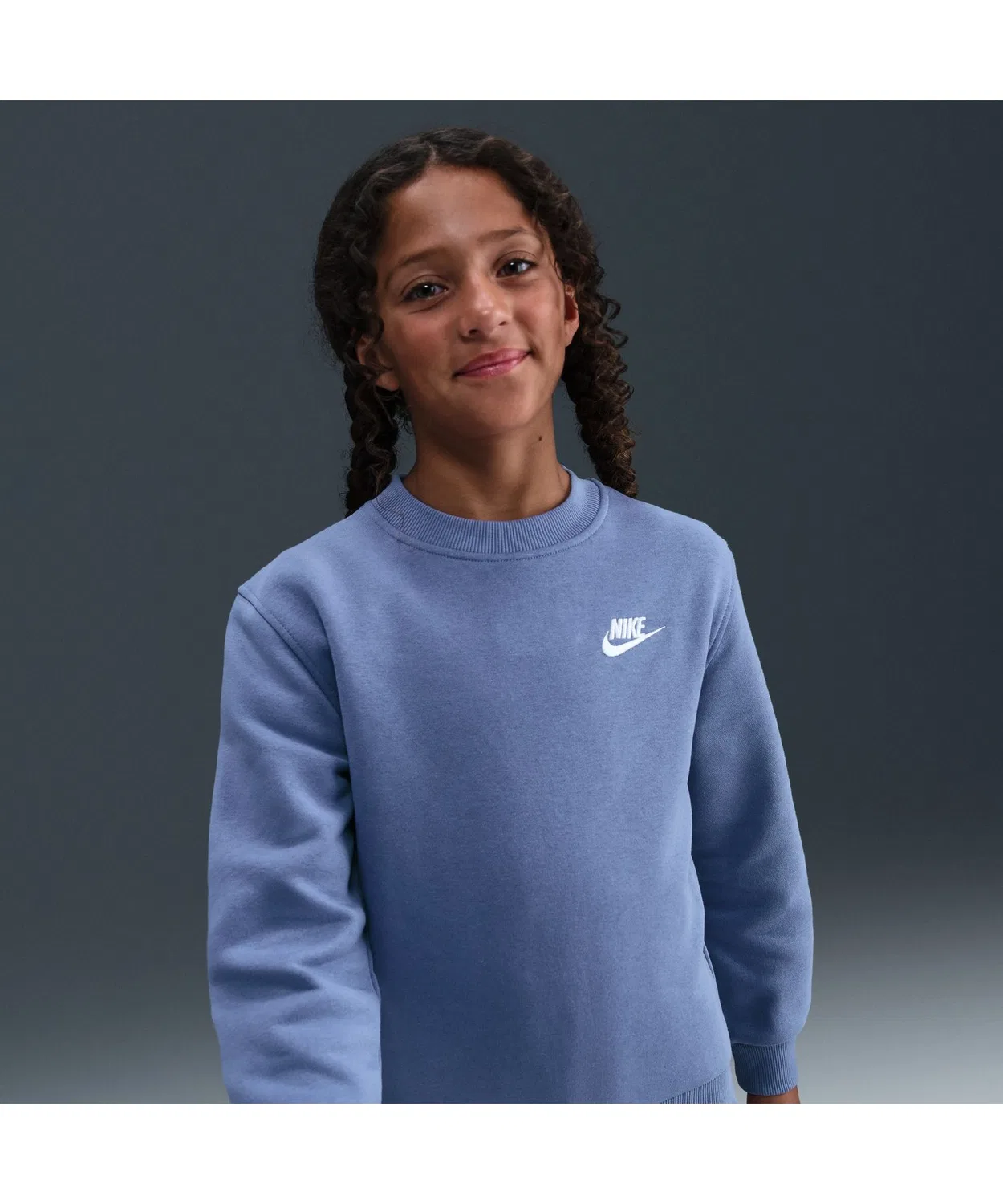 Детская флисовая кофта Nike Club LBR флис длинный рукав розовая — фото 4
