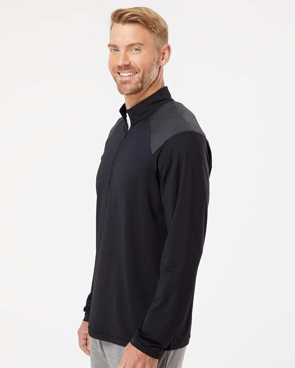 Adidas Shoulder Stripe Quarter-Zip Pullover с индивидуальной вышивкой — фото 3