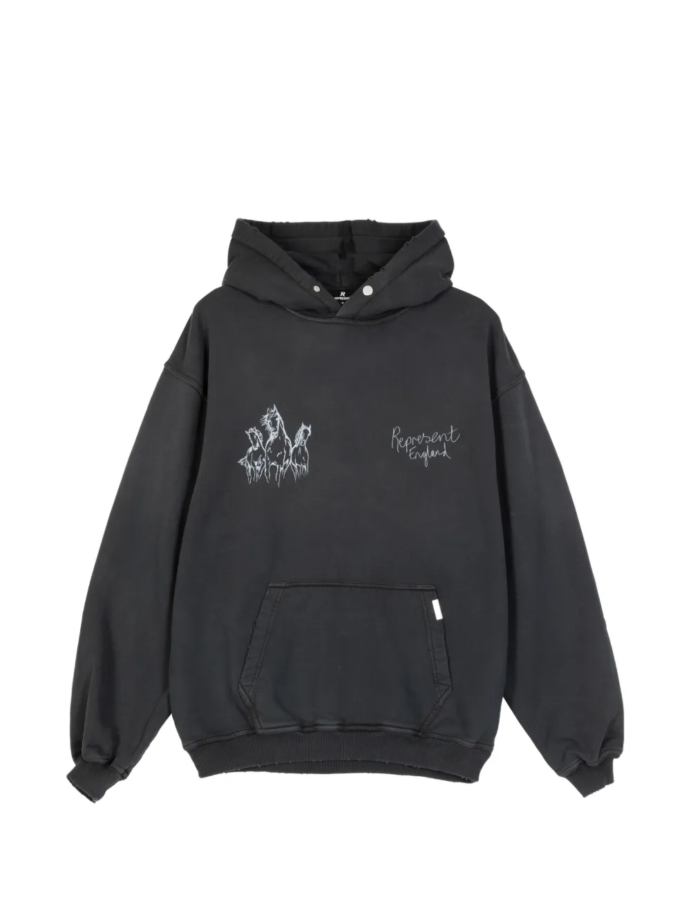 

Худи с изображением чистокровной лошади Represent, серый