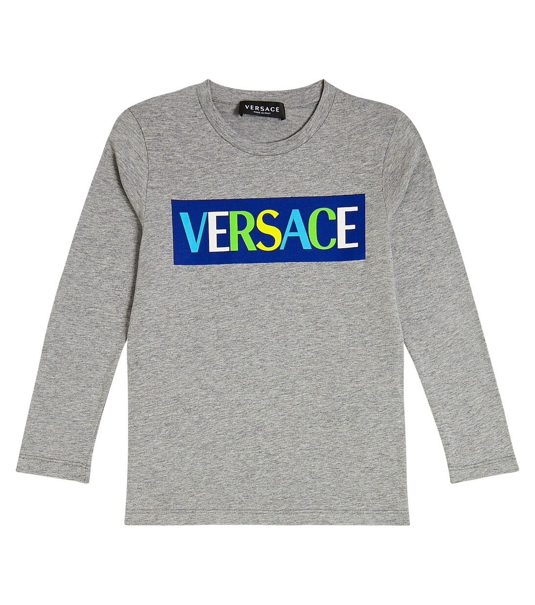

Футболка из хлопкового джерси с логотипом Versace, серый