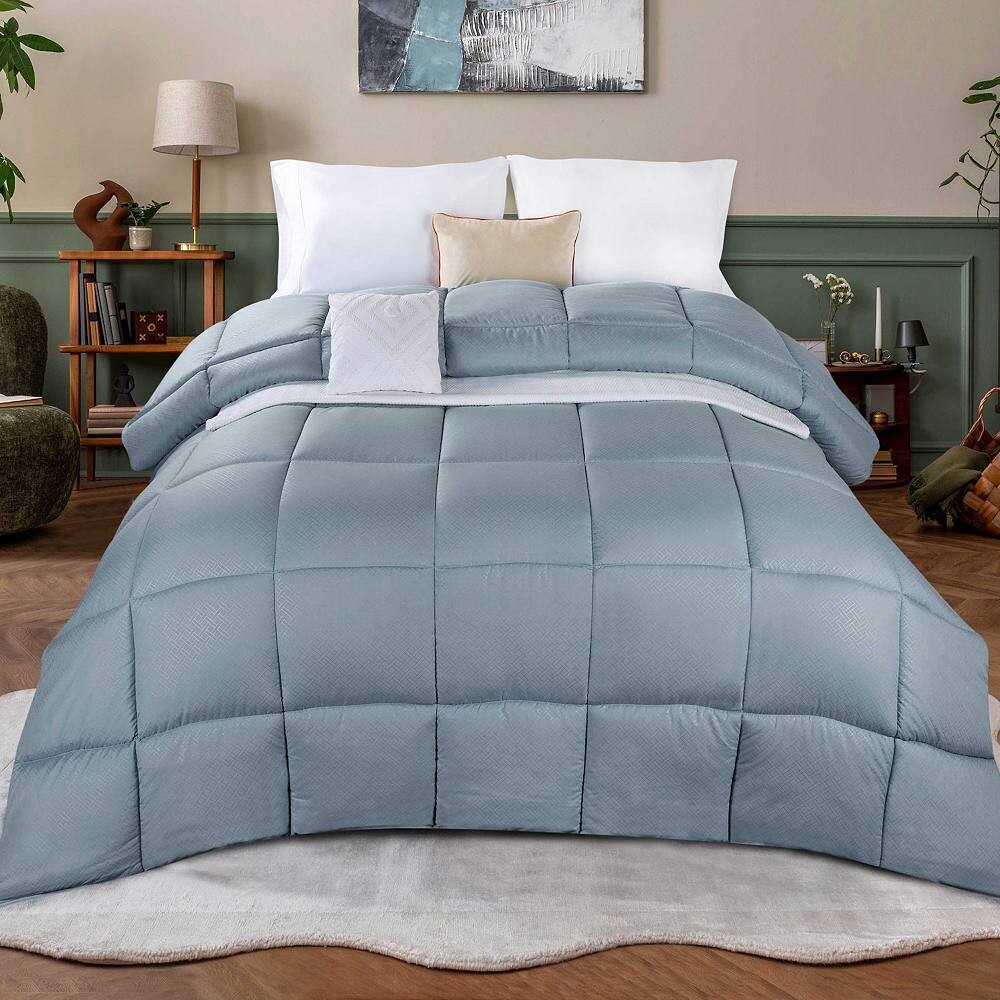 

Альтернативное одеяло из плюша с пухом из микрофибры SUPERIOR Monochrome Basketweave, цвет Smoke Blue