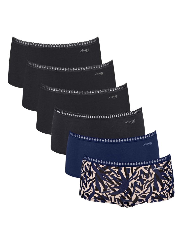 

Sloggi Набор из 6 трусиков, черно-синие