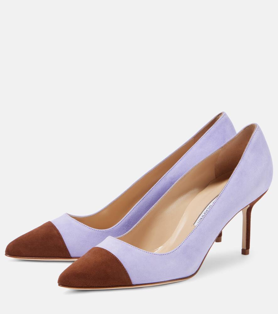 Туфли-лодочки Capcour 70 из замши Manolo Blahnik, 2079 Dbrw/5221 Bpur — фото 4