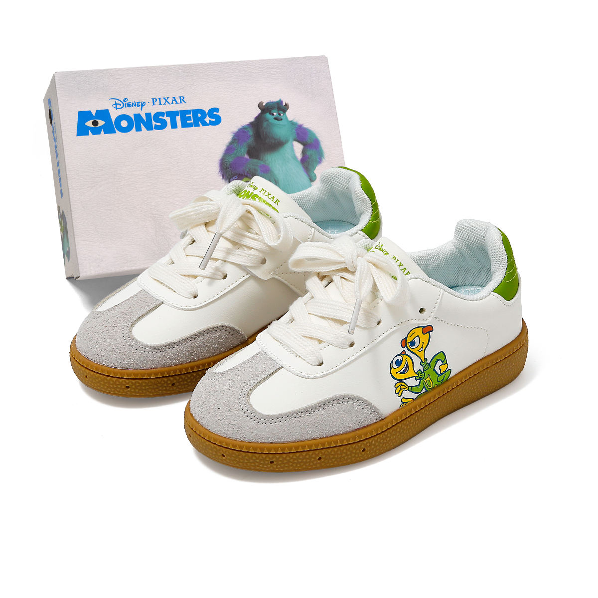 

Кроссовки серии Monsters Inc. с противоскользящей подошвой, амортизирующие и износостойкие, для детей. Disney, бежевый/зеленый