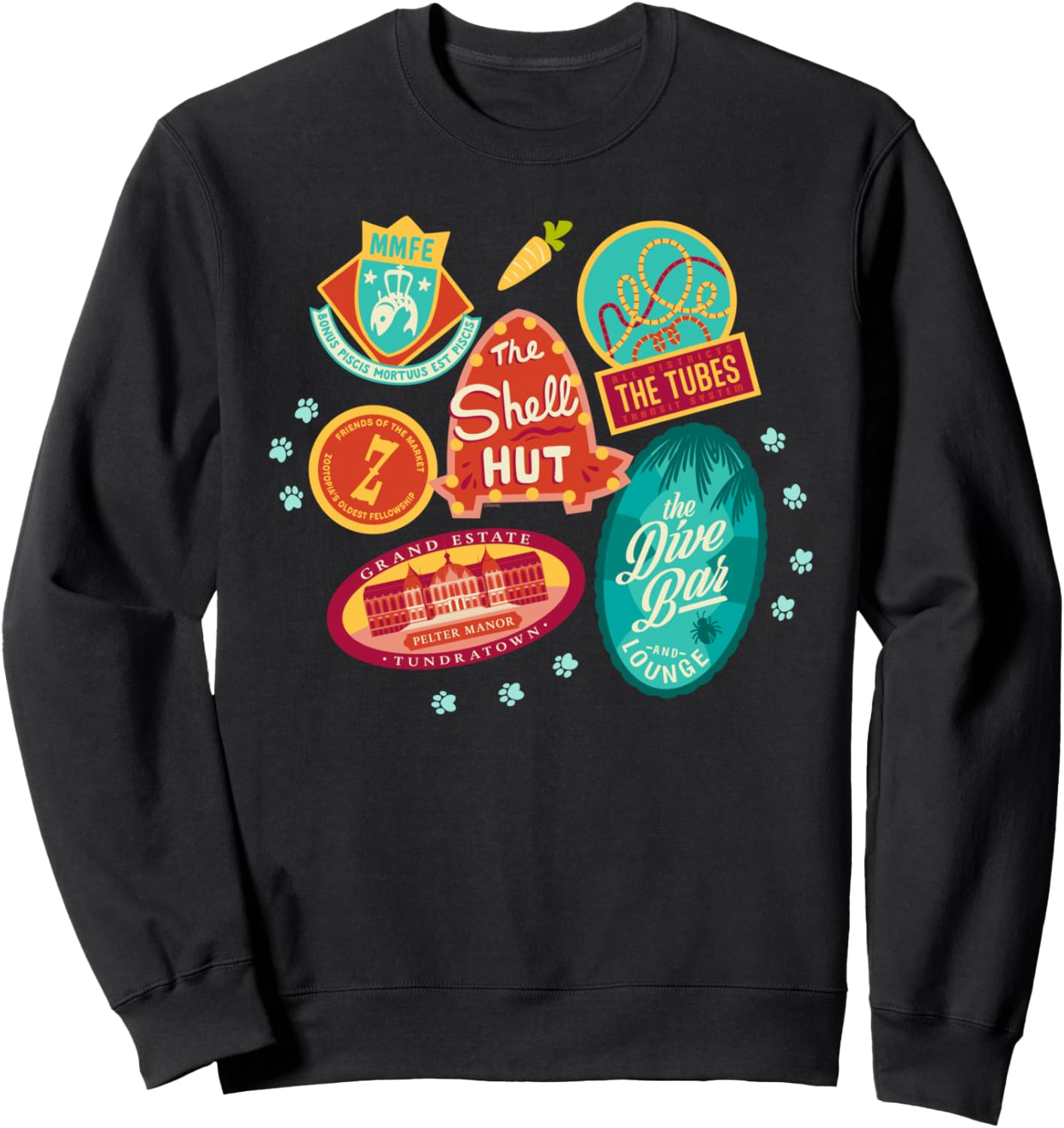 

Толстовка с изображением мест проведения тура по городу Ника и Джуди из мультфильма «Зверополис 2» от Disney, черный