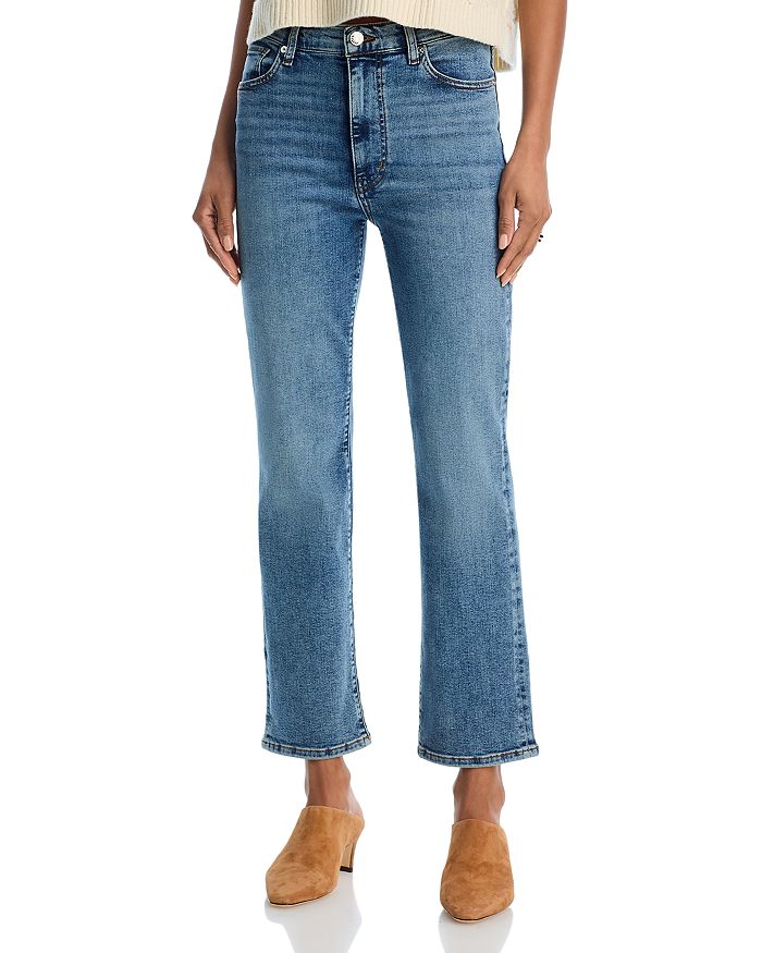 

Le Sleek High Rise Straight Jeans in Vice FRAME, синий