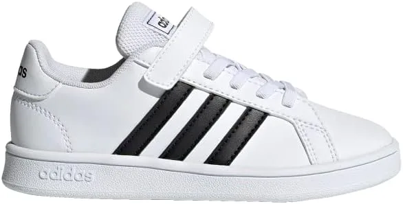 Детские кроссовки Adidas Grand Court C унисекс, белый/черный — фото 2
