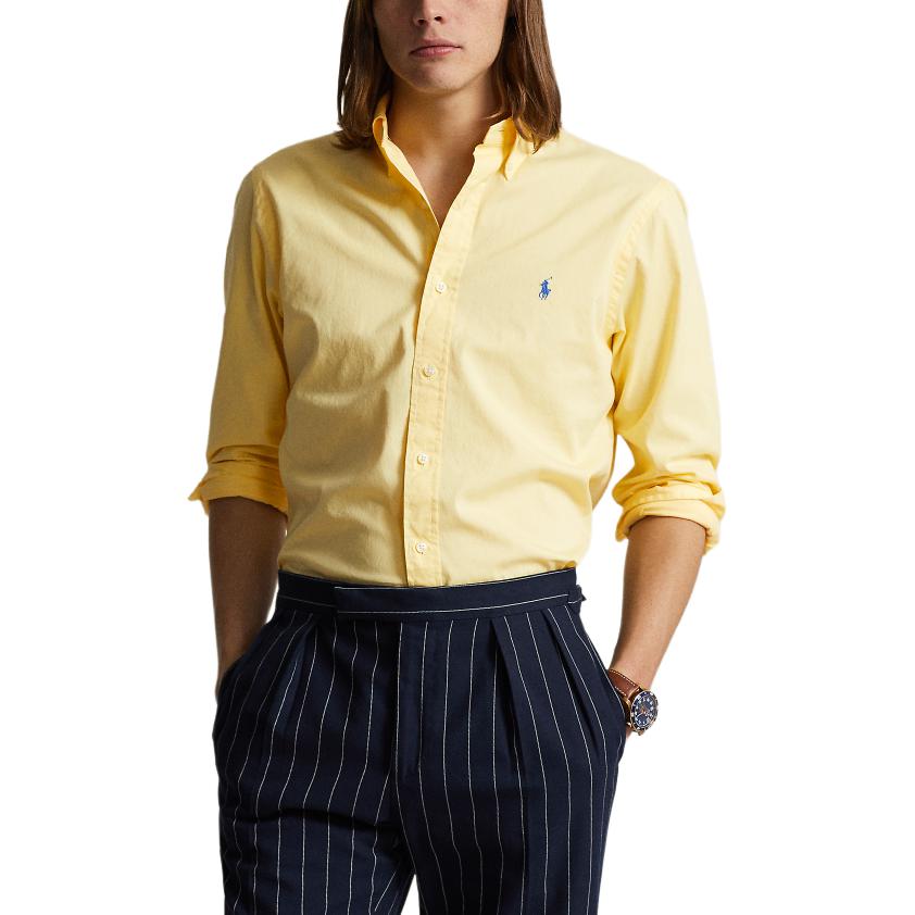 Льняная рубашка Polo Ralph Lauren, желтая — фото 3