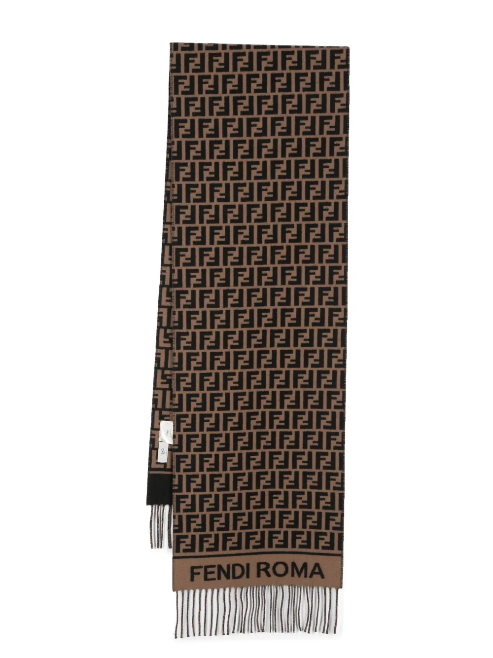 

Жаккардовый шарф с логотипом FF Fendi, черный