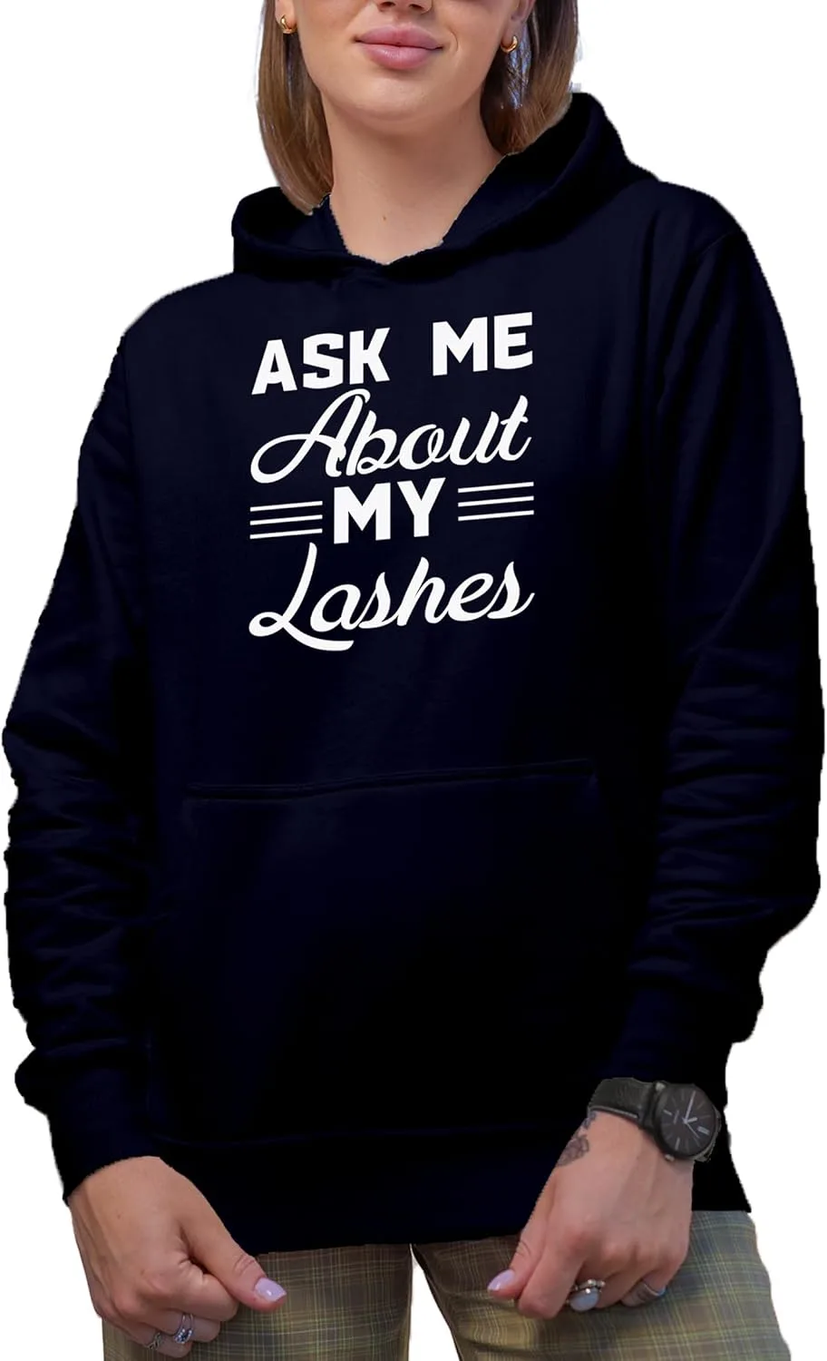 

Толстовка с надписью "Ask Me About My Lashes" Make Your Mark Design