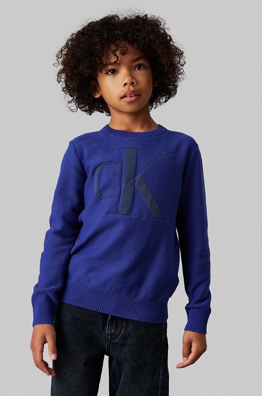 

Детский свитер Calvin Klein Jeans, темно-синий