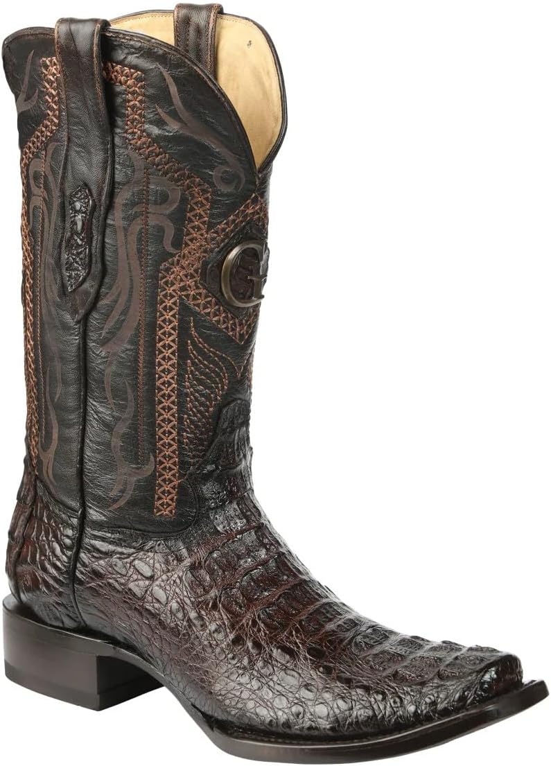 

Мужские экзотические ковбойские сапоги Men’s Exotic Caiman Nuca коричневого цвета из премиальной кожи каймана с уникальной текстурой Nuca Generic
