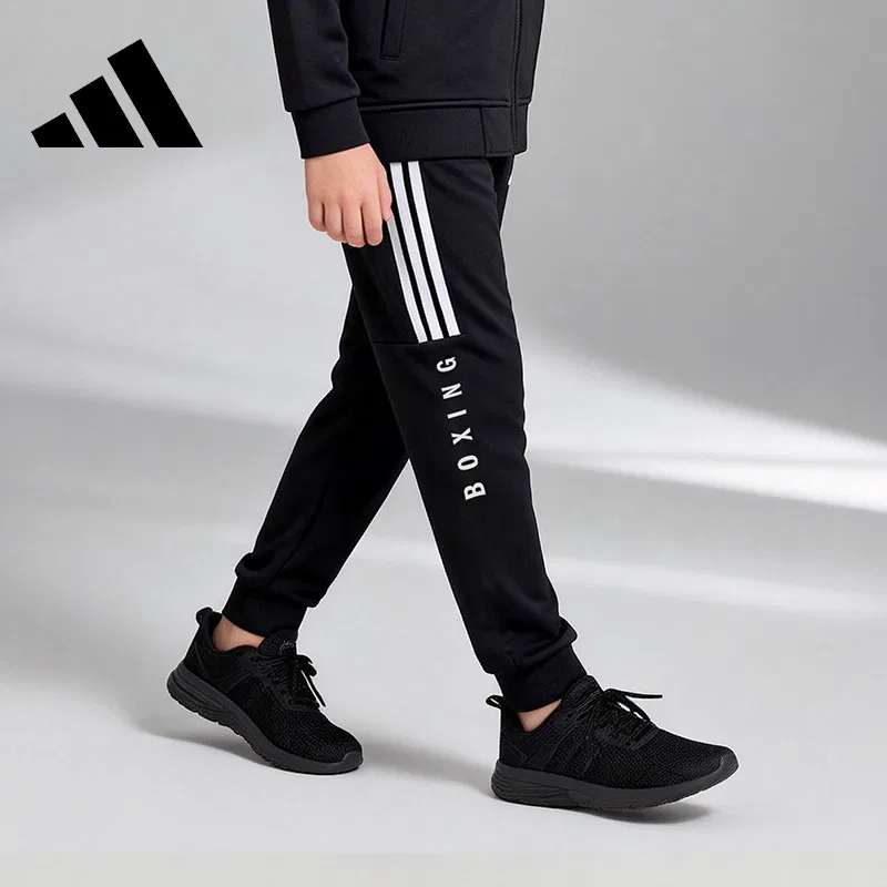 Унисекс трикотажные спортивные штаны Adidas, Black — фото 3