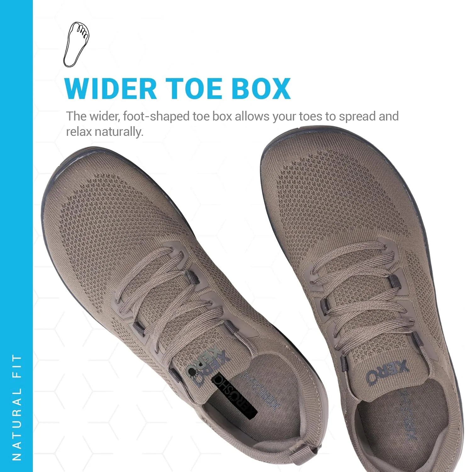 Мужские кроссовки Xero Shoes для ходьбы босиком | Кроссовки Nexus Knit для тренировок | Модные мужские кроссовки с нулевым перепадом высоты подошвы и широким носком | Минималистичный дизайн — фото 2