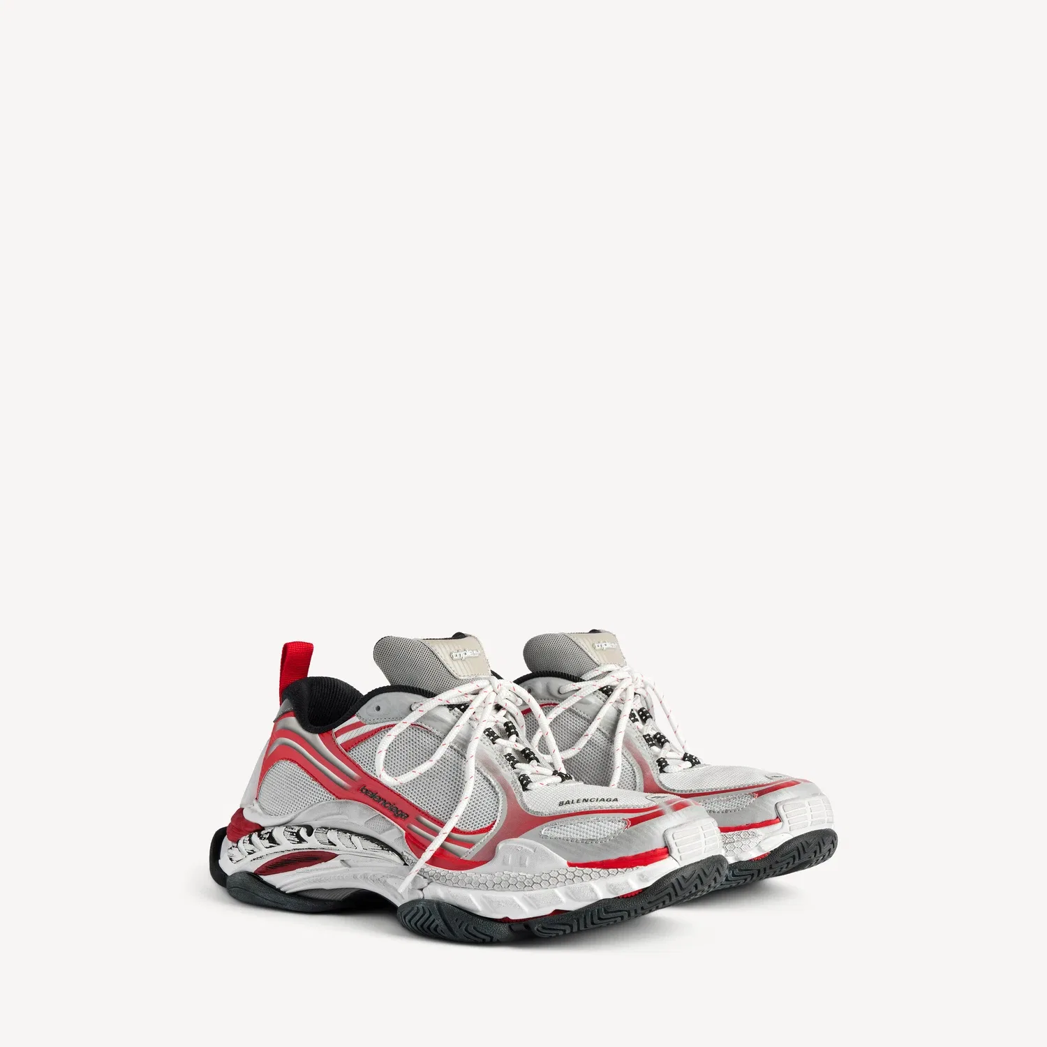 Мужские кроссовки Triple S.2 серого/красного/белого цветов BALENCIAGA, мультиколор — фото 2