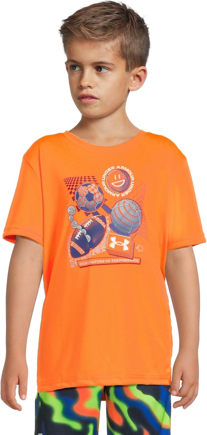 

Футболка Under Armour Boys' Tech Multi Sport Short Sleeve (Little Kid), Blaze Orange, Оранжевый, Футболка Under Armour Boys' Tech Multi Sport Short Sleeve (Little Kid), Blaze Orange