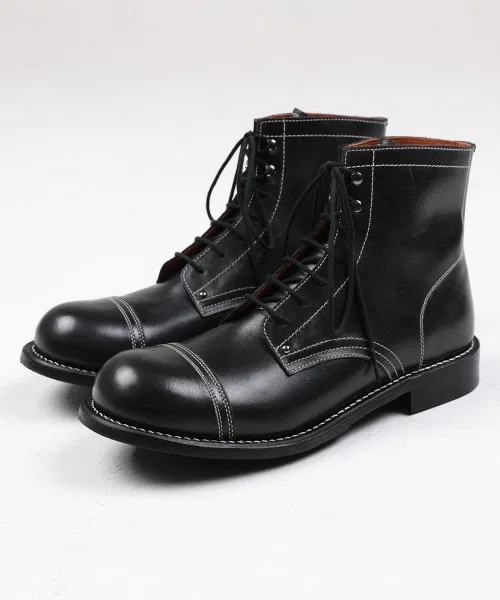 Ботинки Vegetable Black 6-inch Work Boots Goodyear Welt BRENOWELT, натуральная кожа, чёрный