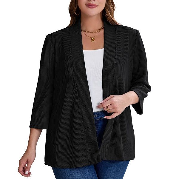 

Женский кардиган с рукавами 3/4 и пышными рукавами Yesfashion, Black