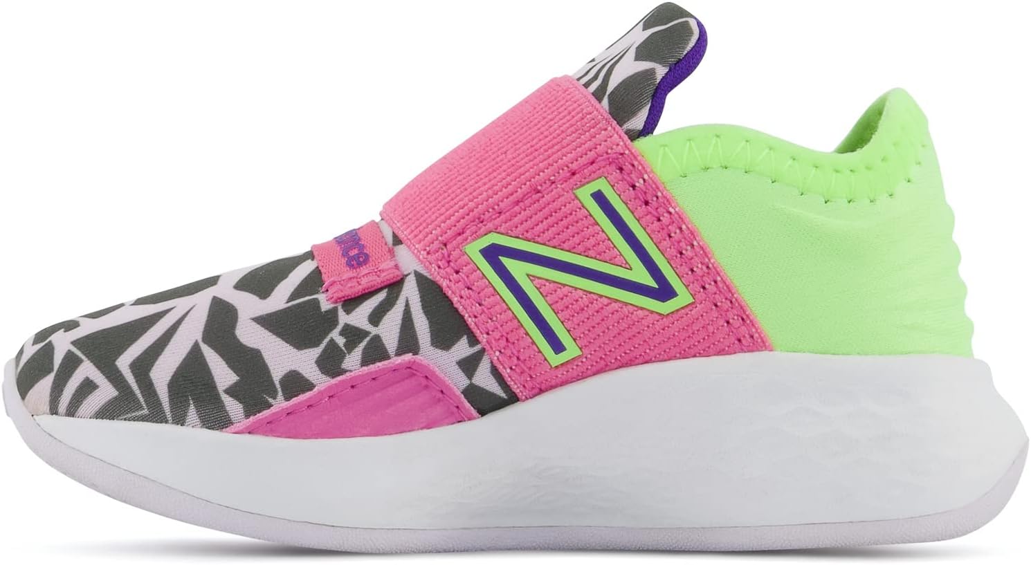 Кроссовки New Balance Unisex Baby Fresh Foam Roav V1 на шнуровке, черный/розовый — фото 4