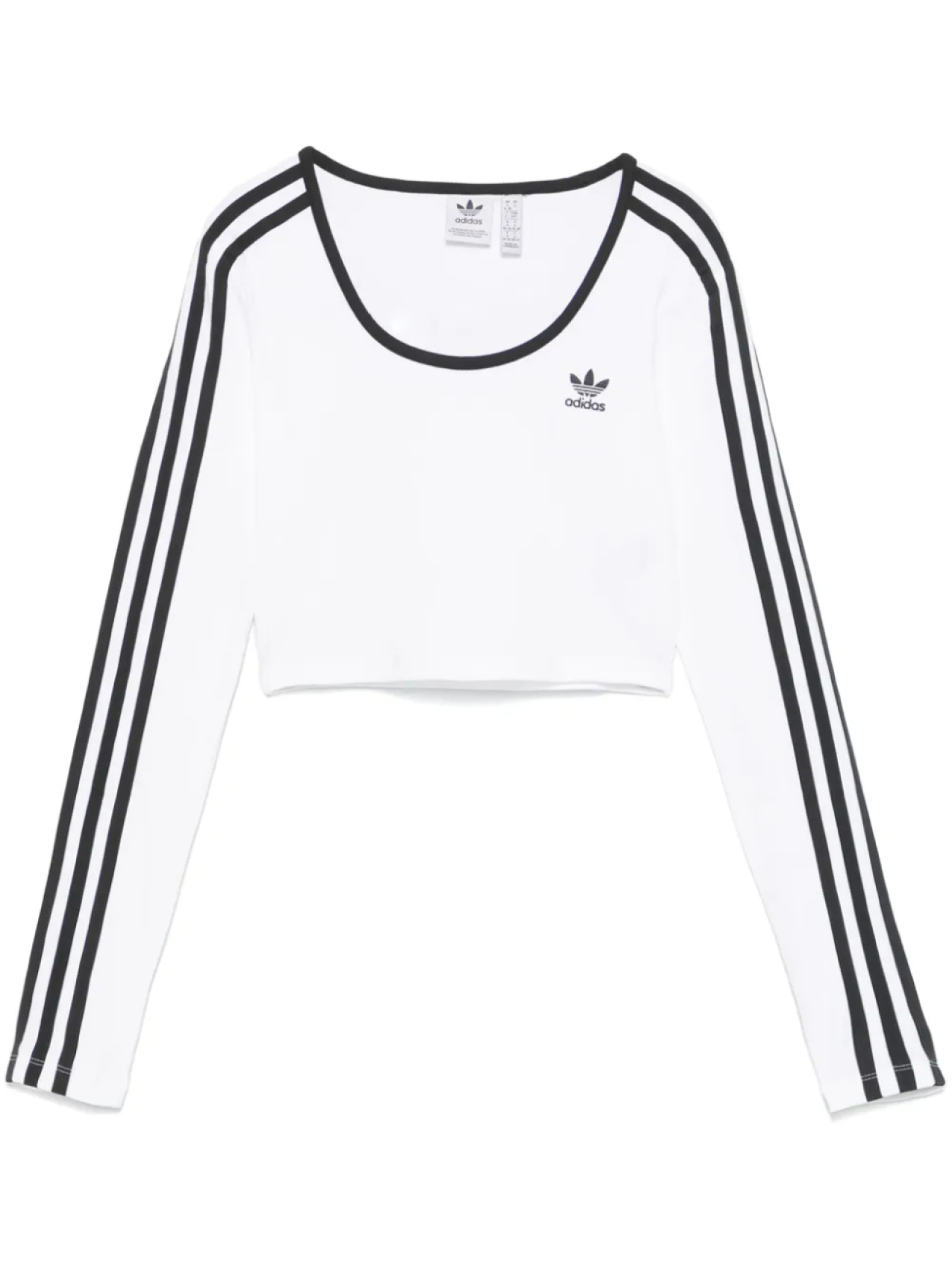 

Adidas укороченная футболка с полосками, белый