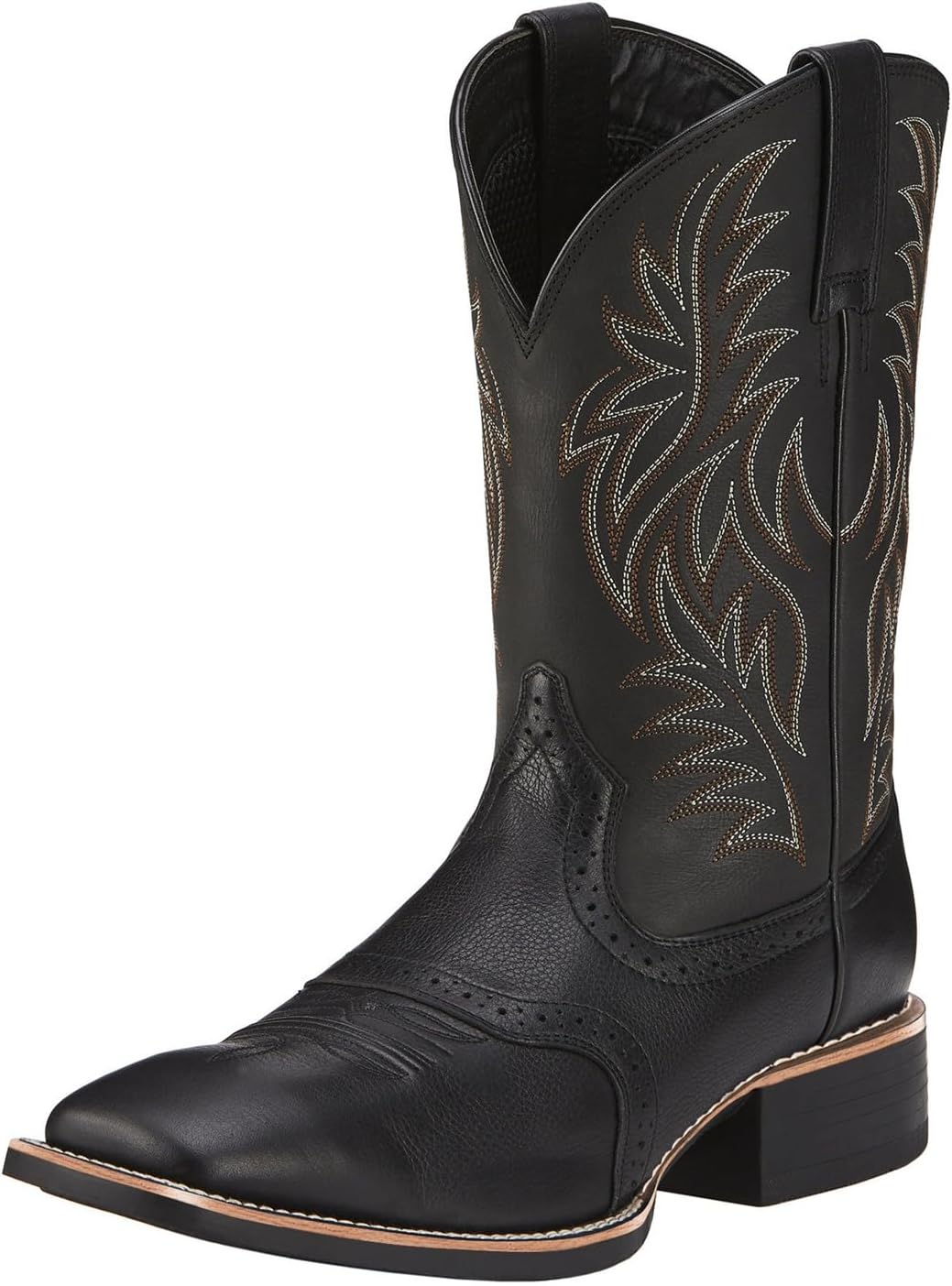 

Мужские ковбойские ботинки Abborora - мужские вестерн-ботинки с вышивкой, противоскользящей подошвой, квадратным носком и массивным каблуком, ботинки до щиколотки, черный