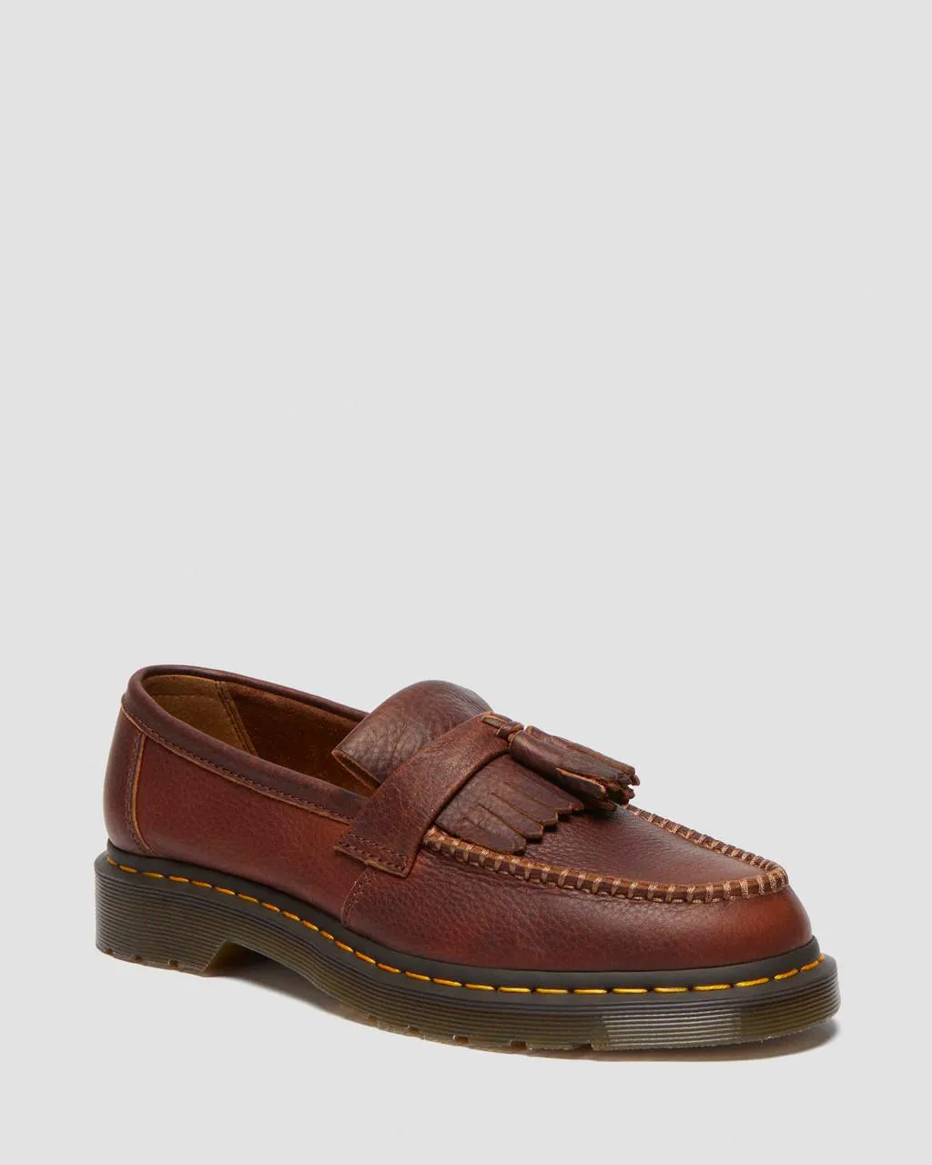 Желтые кожаные лоферы Dr. Martens Adrian Stitch Ambassador, цвет Cashew — Ambassador