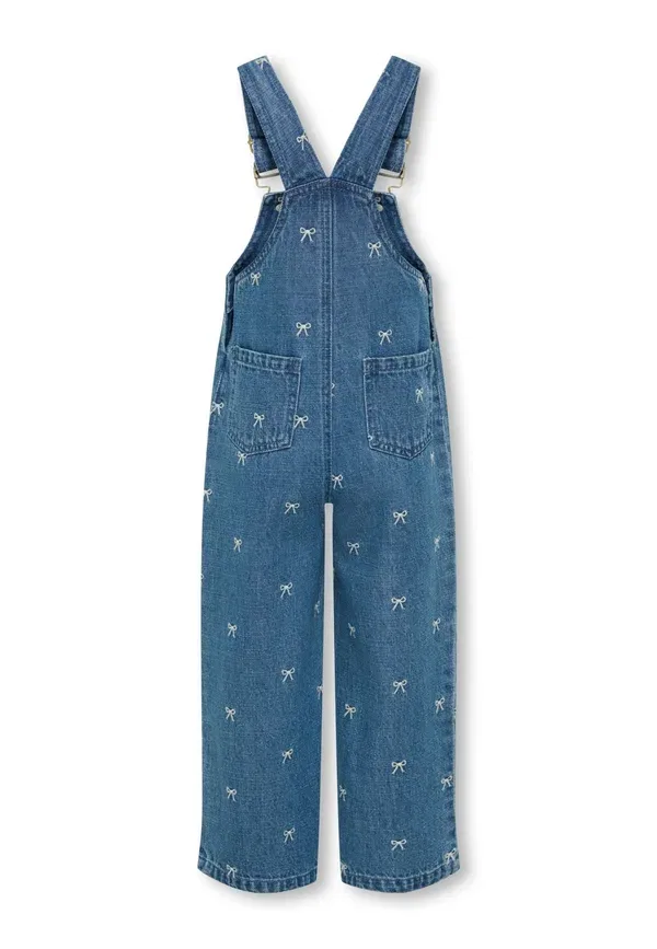 Комбинезон прямой Kmgsienna bow straight overall dungarees Only Mini, джинсовый голубой средний — фото 2