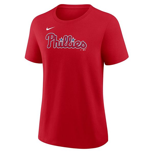 Женская футболка Philadelphia Phillies с именем и номером JT Realmuto красная Nike — фото 3