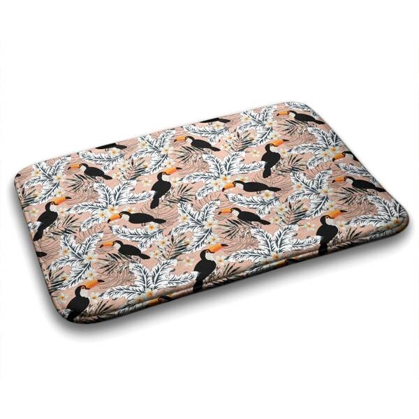 

Коврик для ванной Tulup Vogel Tukan Pflanzen, 90x1x90 см, бежевый