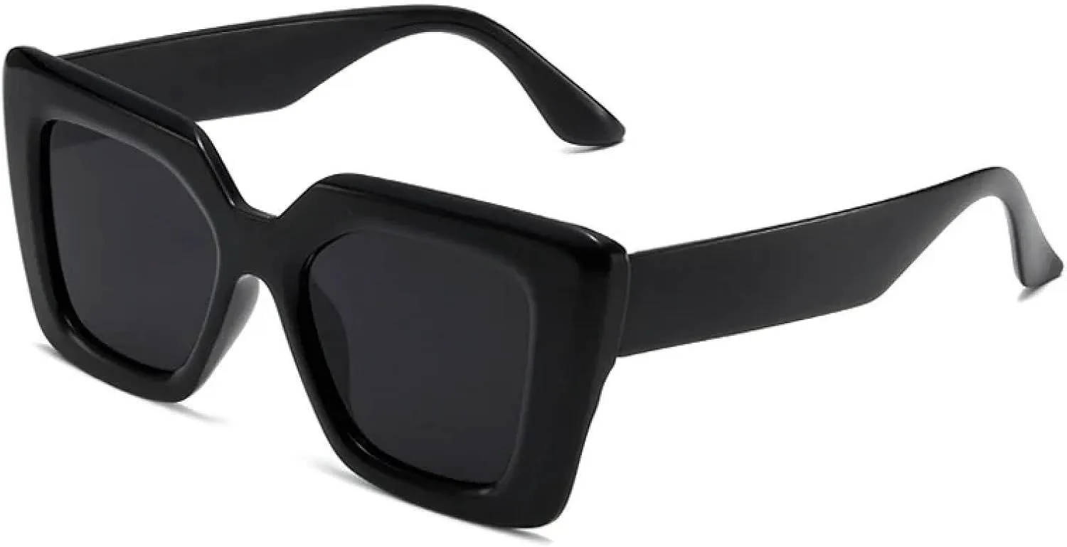 

Винтажные солнцезащитные очки для женщин с градиентной защитой от УФ-излучения UV400, модные солнцезащитные очки для мужчин и женщин TKKTLLT, Black-black