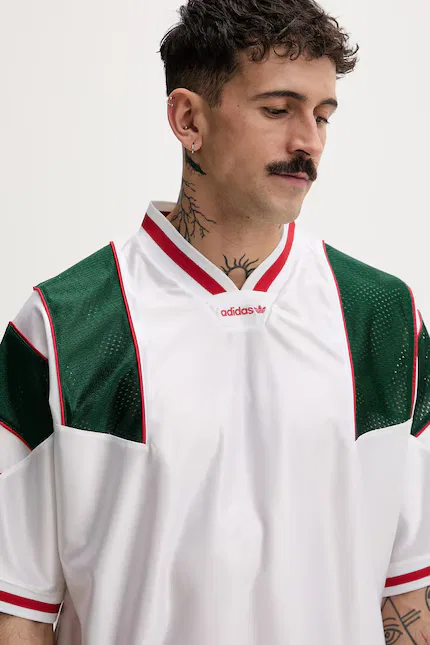 Футболка с сетчатой структурой T-shirt Adidas Originals, белый — фото 4