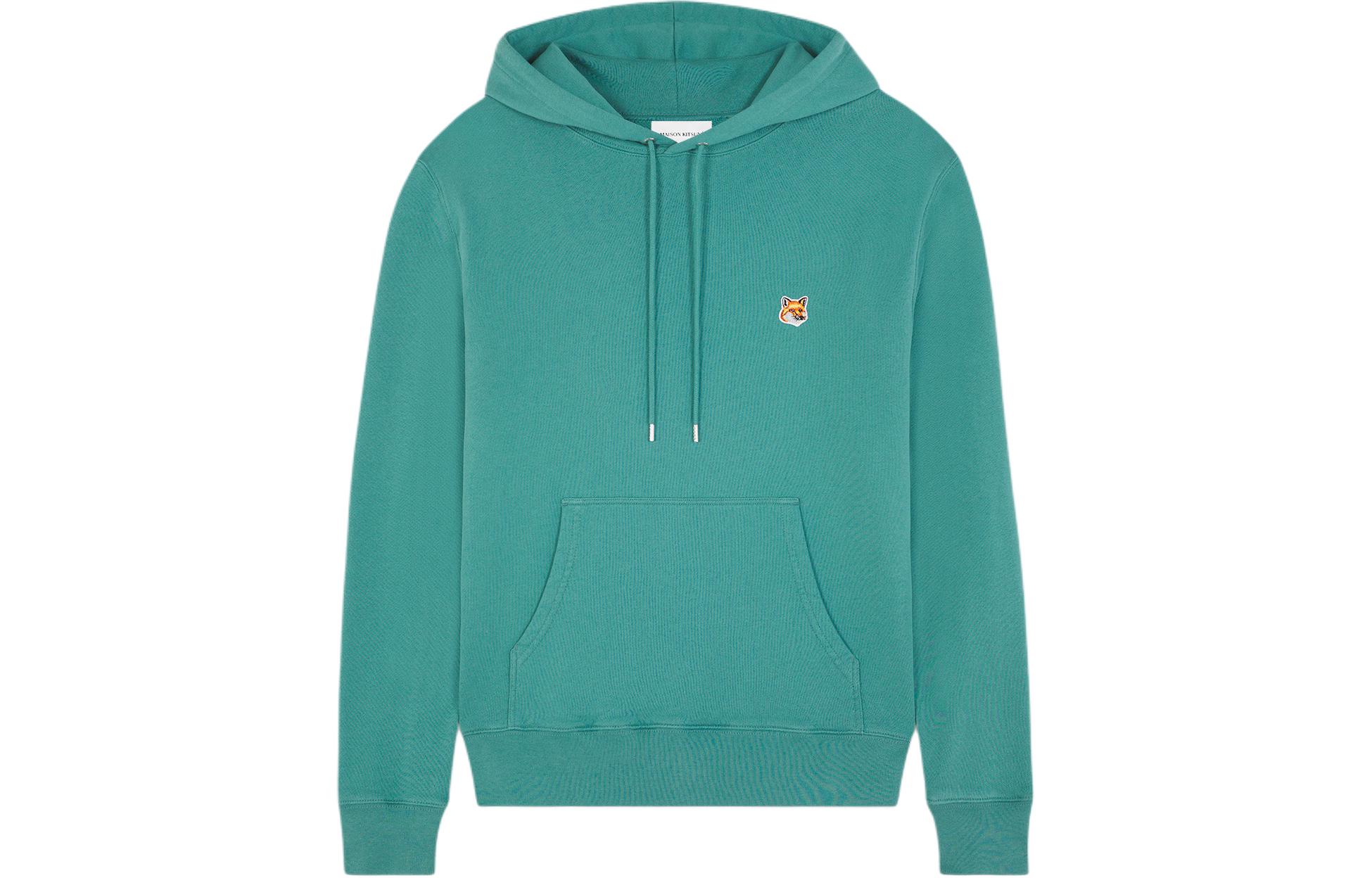 

Толстовка с капюшоном на шнурке и аппликацией в виде лисьей головы от Maison Kitsuné Maison Kitsune, зеленый