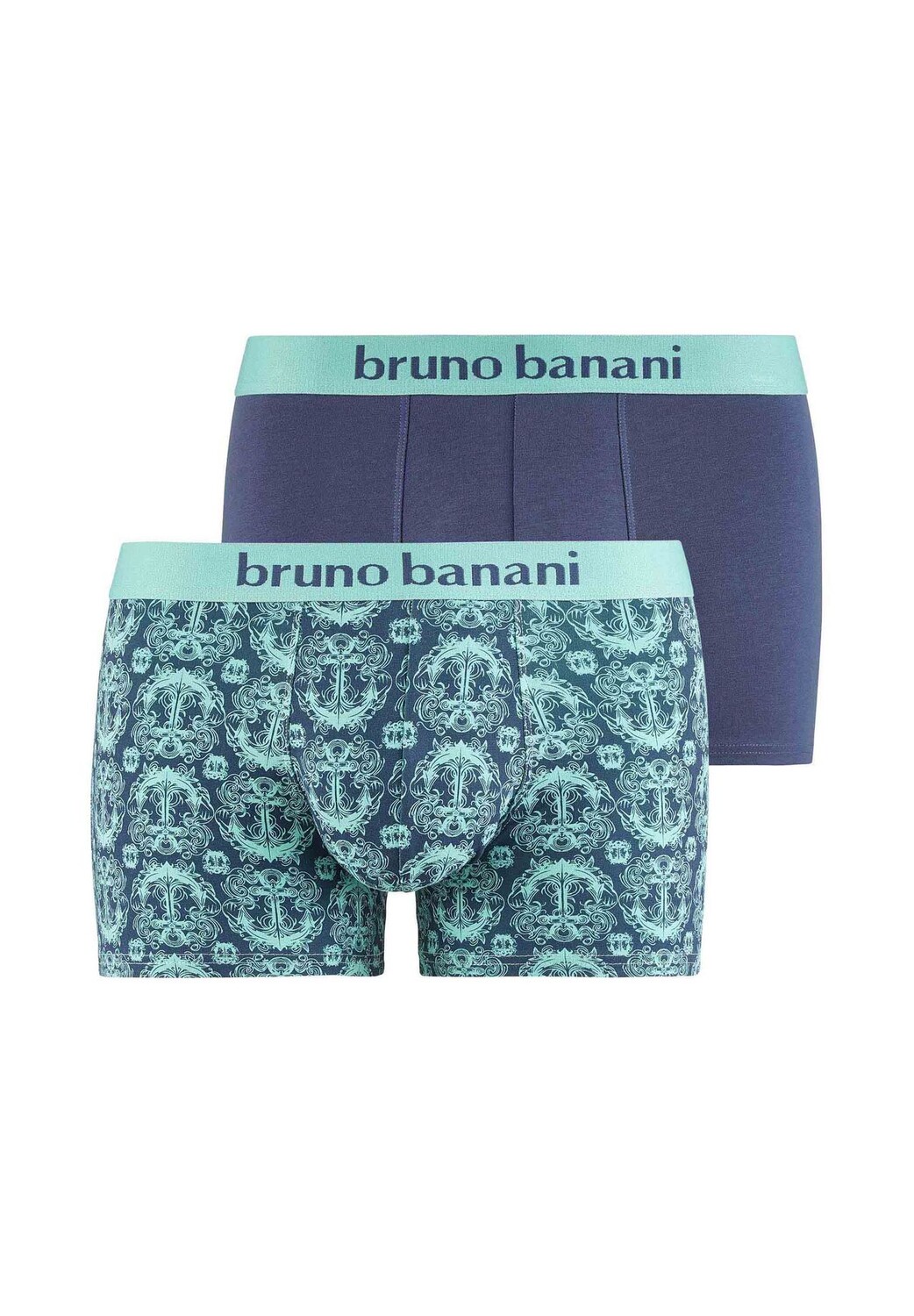 

Мужские боксеры, 2 шт. - Nautics, Young Line, хлопок стрейч bruno banani, цвет Jeansblau Mint