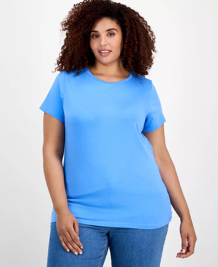 

Футболка большого размера с круглым вырезом и короткими рукавами Aveto, синий