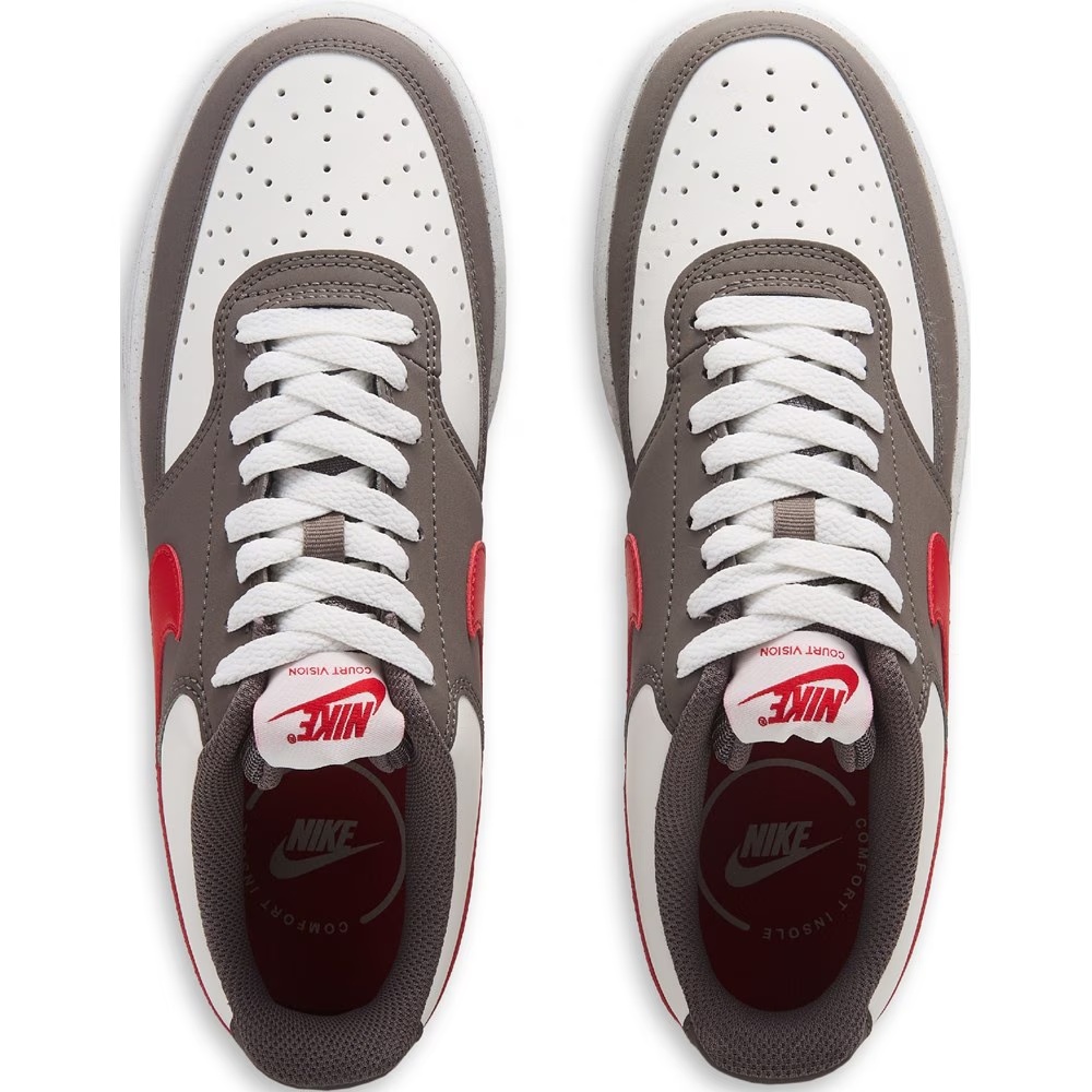 Кроссовки Court vision low от Nike, off white/grey/red — фото 4