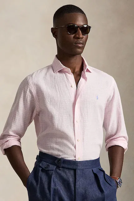 Рубашка мужская в полоску Polo Ralph Lauren, розовый