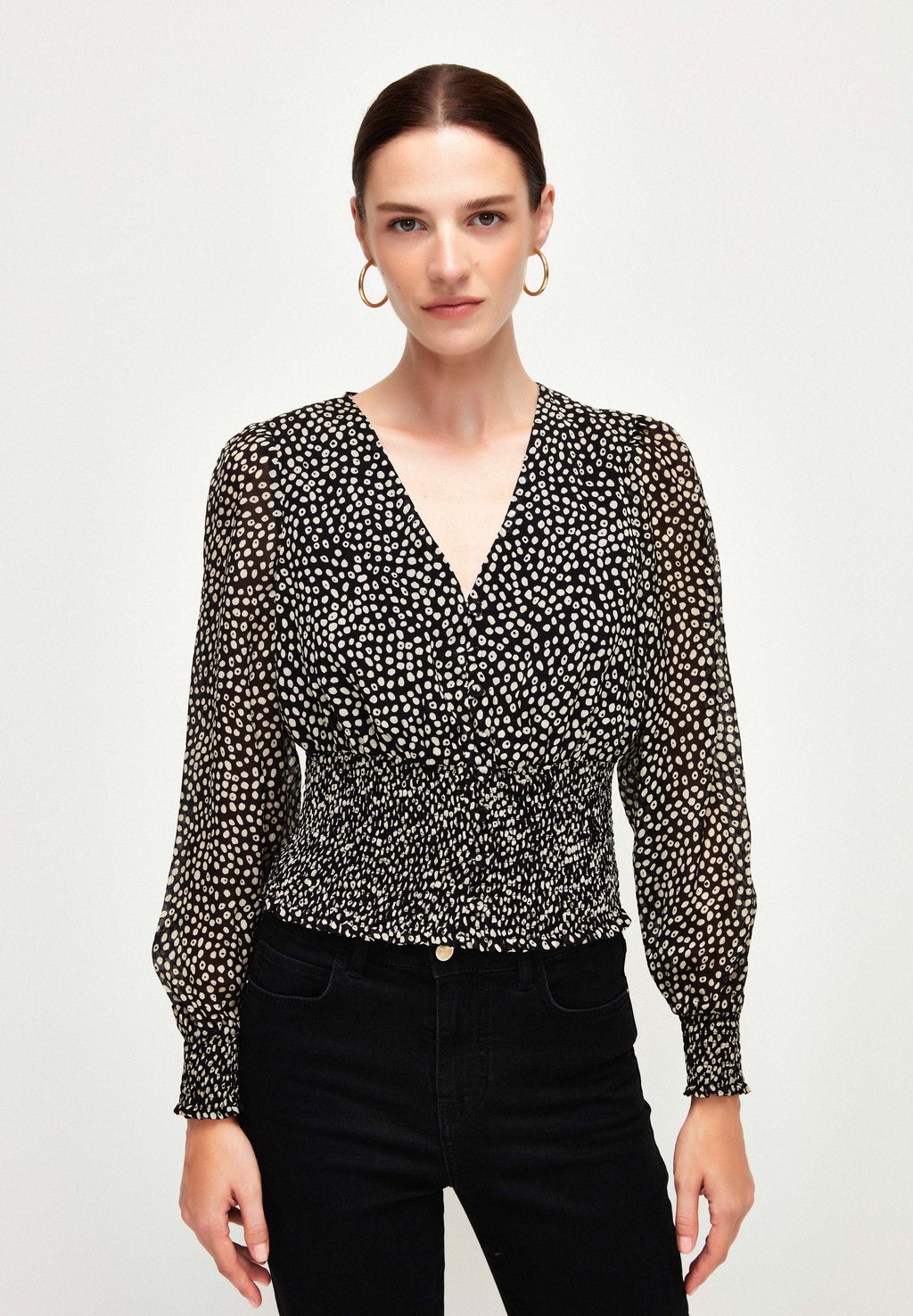 

Блуза GIMPED V NECK adL, черный