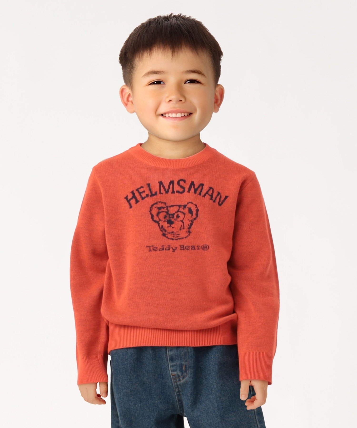 Свитер Цвета SHIPS: 100~130 см/Жаккардовая вязка "Мишка Тедди" (TeddyBear) Ships Colors, orange