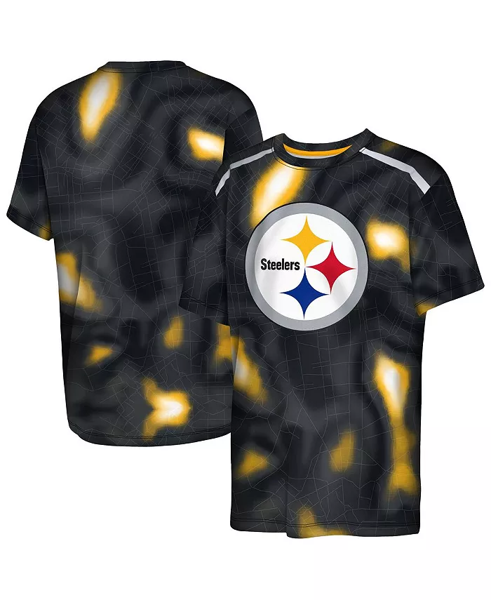 

Черная футболка Pittsburgh Steelers End Zone Dri-Tek для больших мальчиков и девочек Outerstuff
