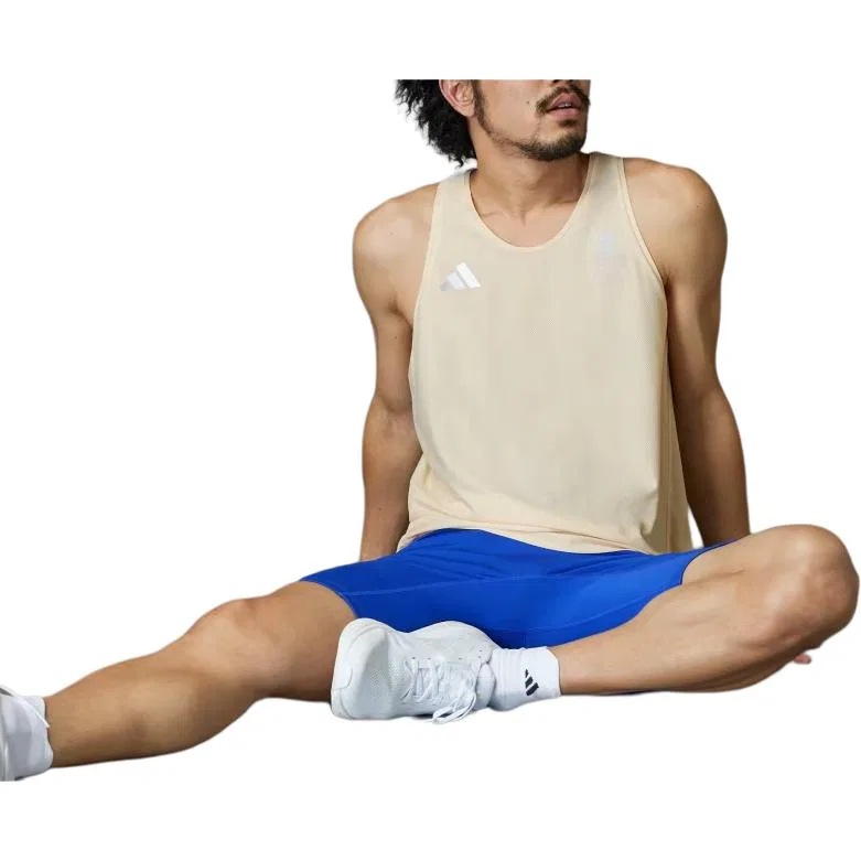 Топ без рукавов Adidas Own The Run Tank Top бежевый — фото 3